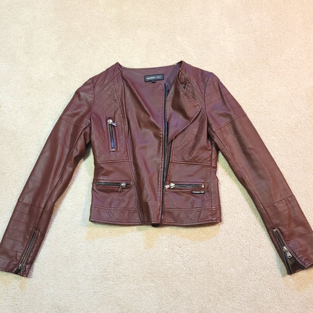 Vintage Members Only leather moto jacket